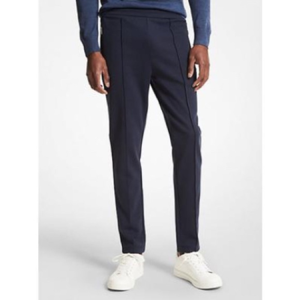 Michael Kors Mixed Media Track Pants in Midnight Blue, NWT, Size L - Picture 1 of 10